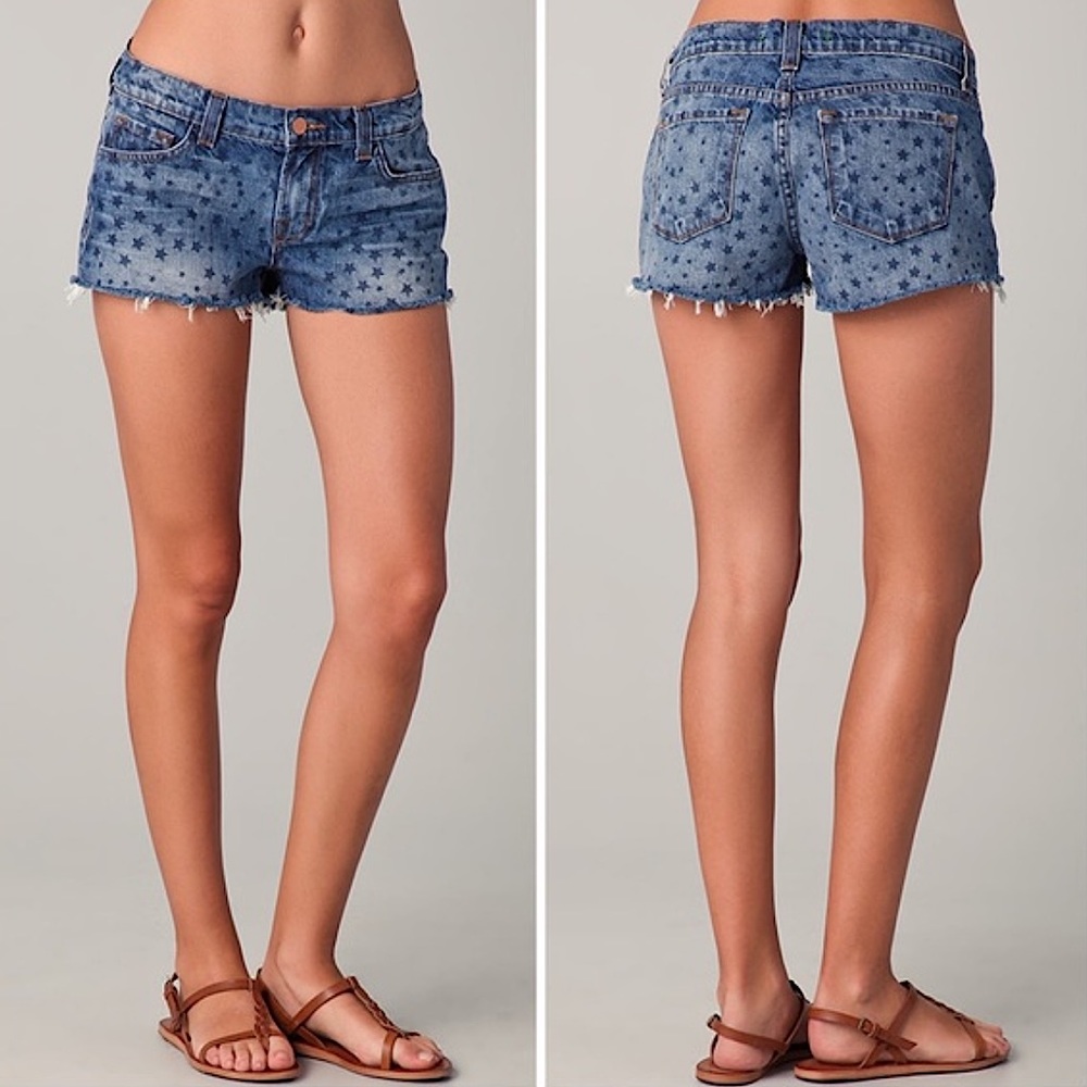 J BRAND Vintage Star frayed hem cut off denim shorts size 27
